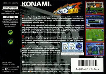 International Superstar Soccer 2000 (Europe) (En,De) box cover back